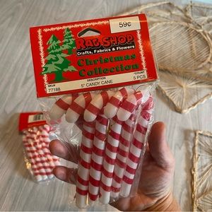 Deadstock Rag Shop 1960s vintage Christmas Candy Cane Ornaments / Decorations 🎄